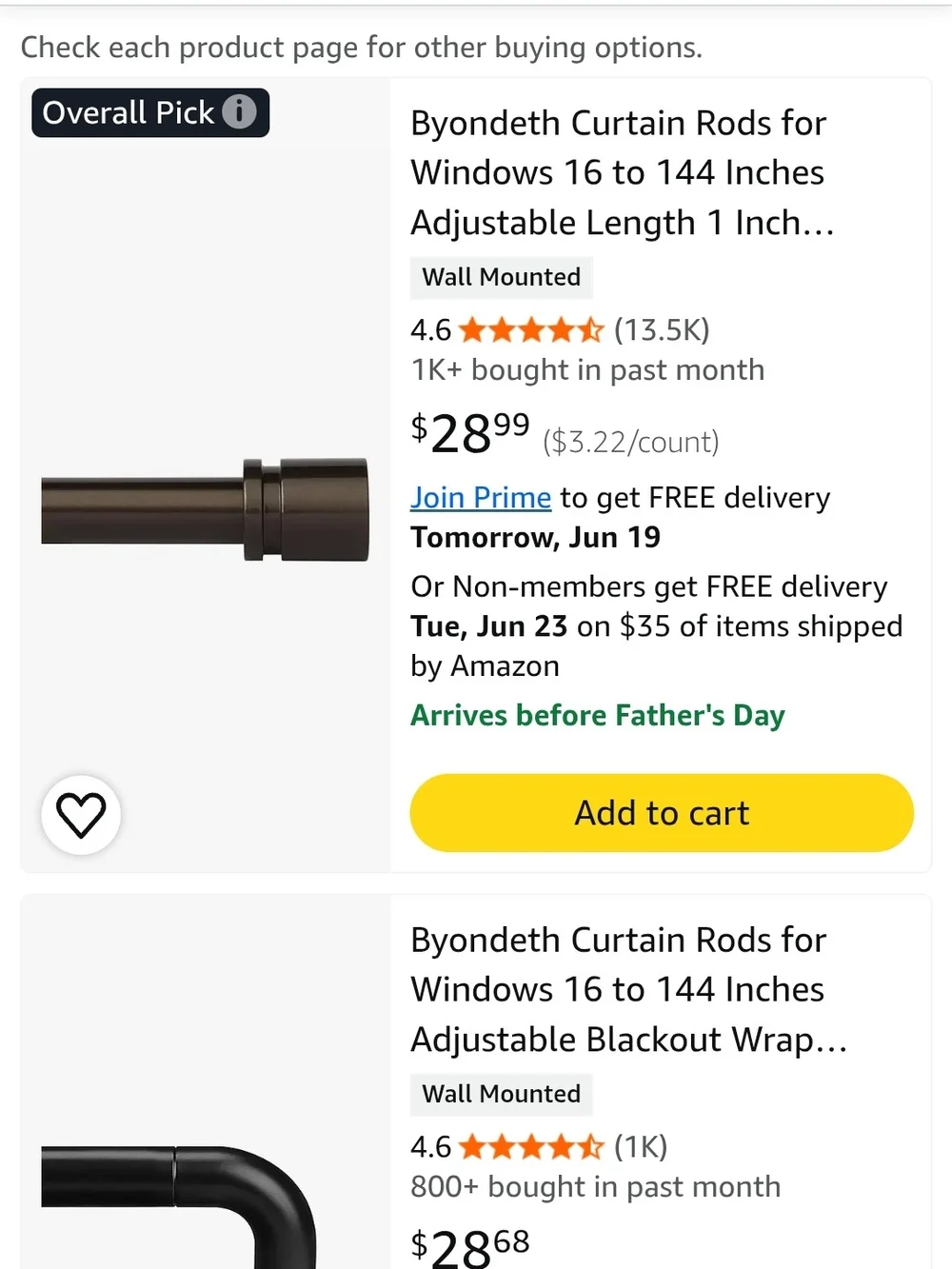 Dark Brown Curtain Rod - Adjustable Window Rod